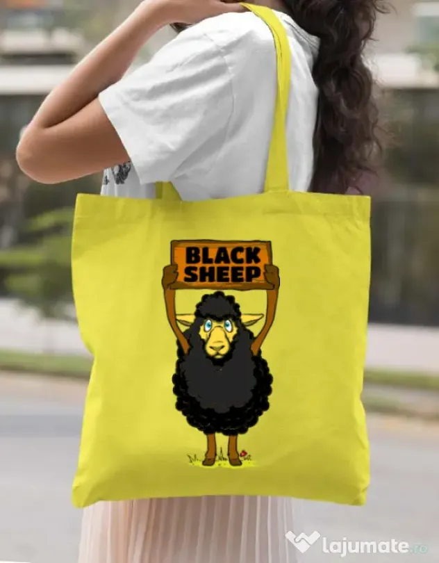 Sacosa din panza Black sheep Galben