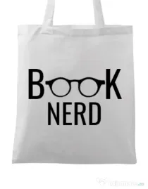 Sacosa din panza Book nerd Alb