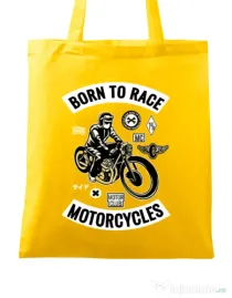 Sacosa din panza Born to race Galben