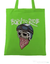Sacosa din panza Born to ride Verde mar