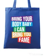 Sacosa din panza Bring your body Albastru regal