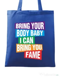 Sacosa din panza Bring your body Albastru regal