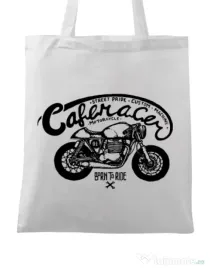 Sacosa din panza Caferacer Alb