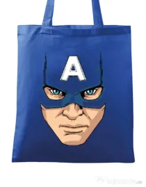 Sacosa din panza Captain America Mask Albastru regal