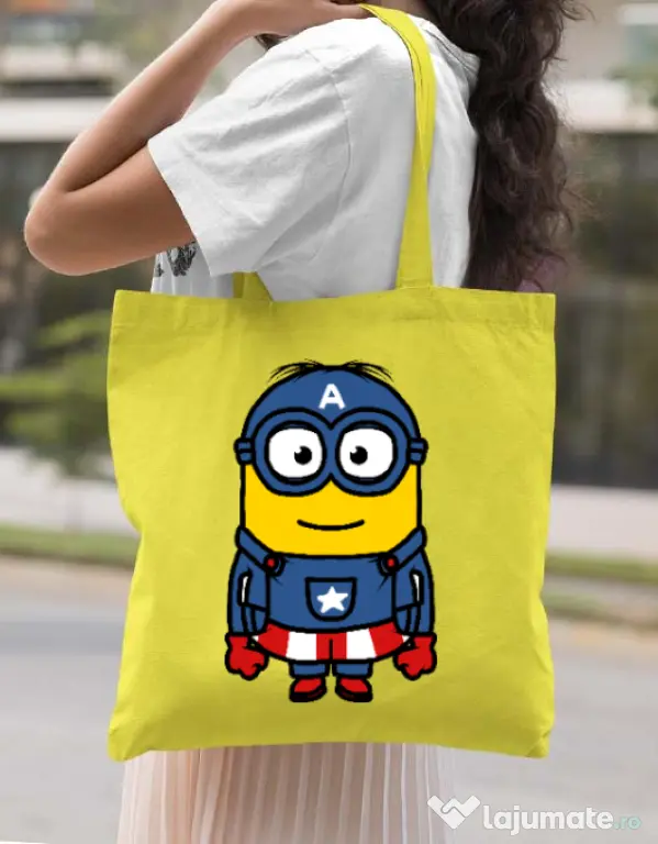 Sacosa din panza Captain minion Galben