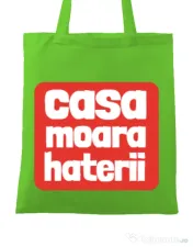 Sacosa din panza Casa moara haterii Verde mar