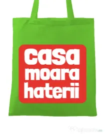 Sacosa din panza Casa moara haterii Verde mar