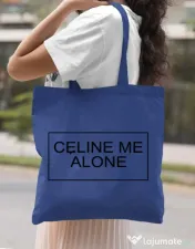 Sacosa din panza Celine me alone Albastru regal