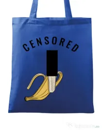 Sacosa din panza Censored Albastru regal