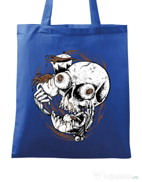 Sacosa din panza Coffee Addict Albastru regal