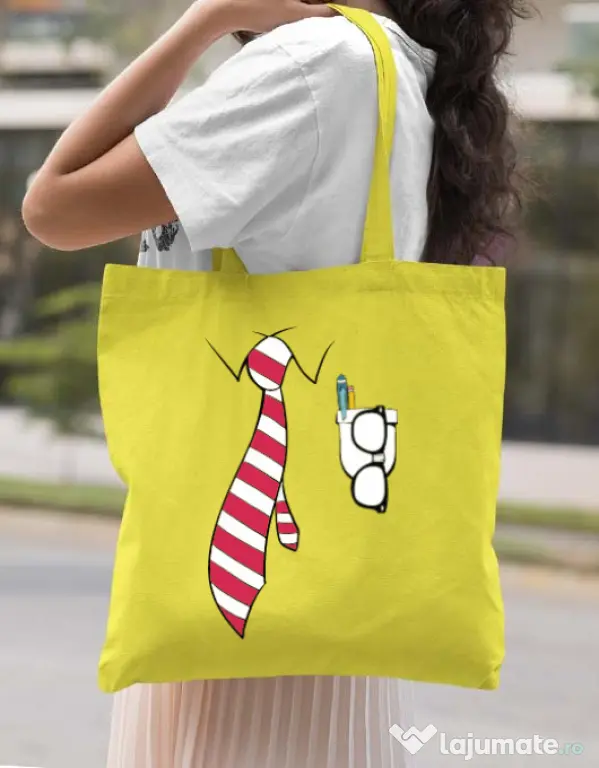 Sacosa din panza Cool nerd Galben