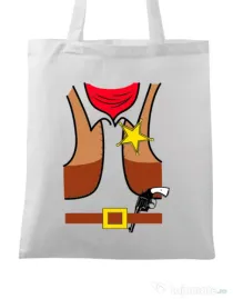 Sacosa din panza Cowboy Suit 1 Alb
