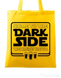 Sacosa din panza Dark side with beer Galben