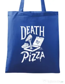 Sacosa din panza Death By Pizza Albastru regal