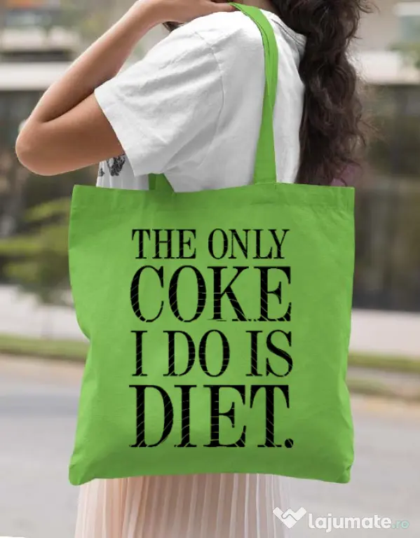 Sacosa din panza Diet coke Verde mar