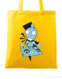 Sacosa din panza Dj robot Galben