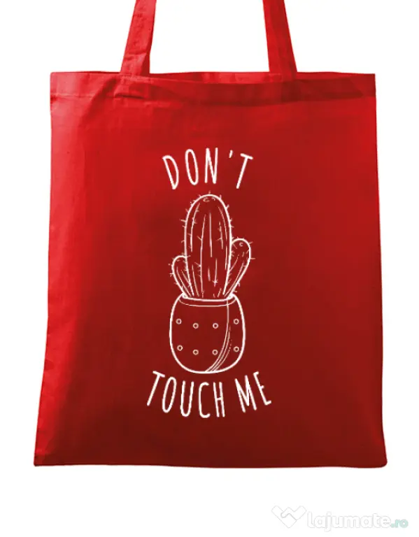 Sacosa din panza Do not touch me Rosu