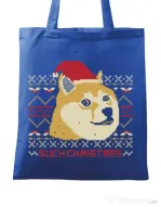 Sacosa din panza Doge christmas Albastru regal