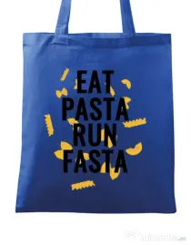 Sacosa din panza Eat pasta Albastru regal