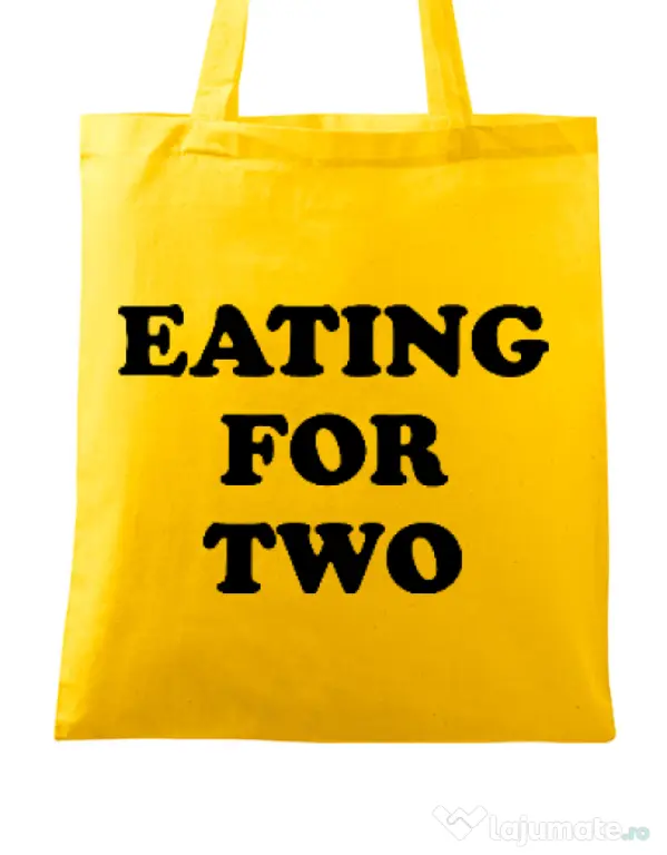 Sacosa din panza Eating for two Galben