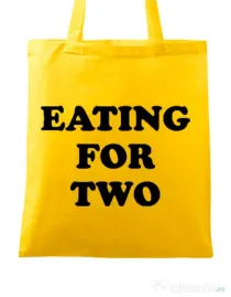 Sacosa din panza Eating for two Galben