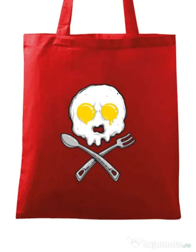 Sacosa din panza Eggskull Rosu