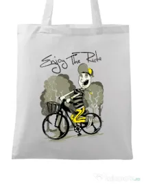 Sacosa din panza Enjoy the ride Alb