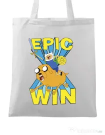 Sacosa din panza Epic win Alb