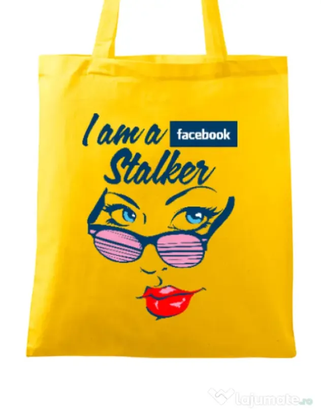 Sacosa din panza Facebook stalker Galben