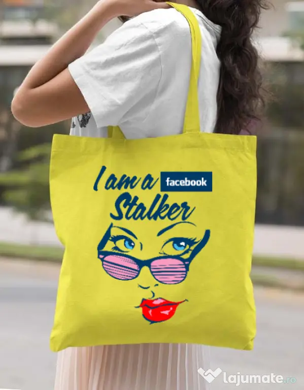 Sacosa din panza Facebook stalker Galben