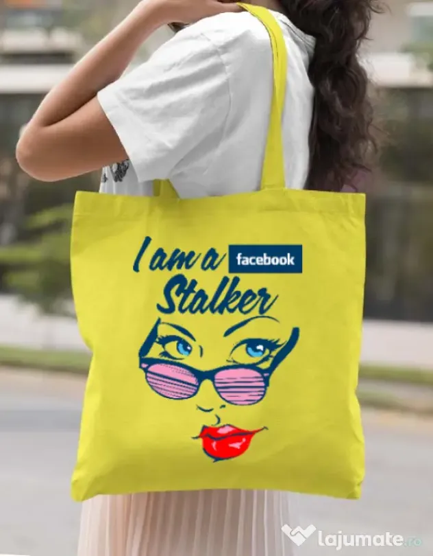 Sacosa din panza Facebook stalker Galben