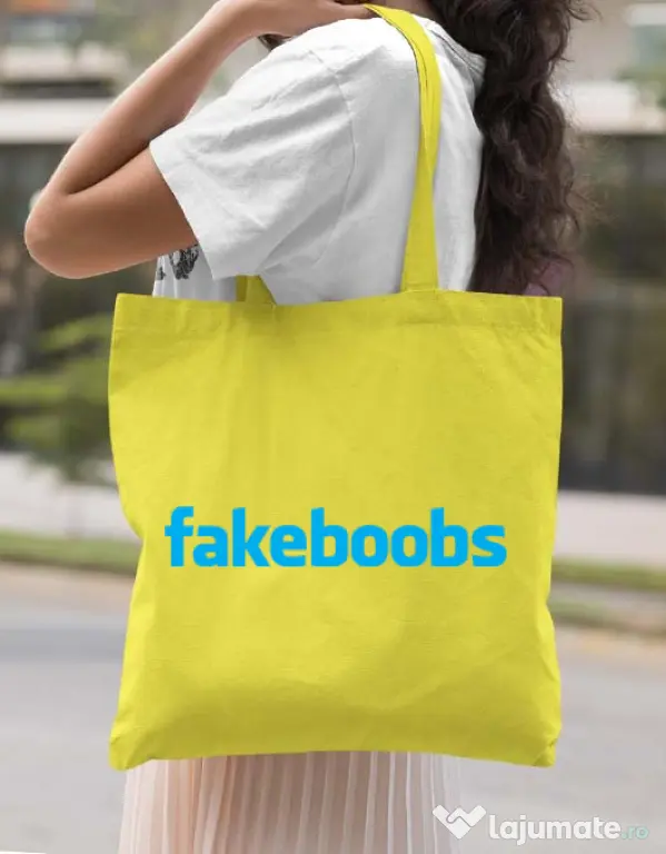 Sacosa din panza Fakeboobs Galben