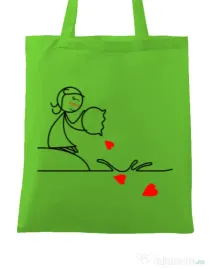 Sacosa din panza Fishing for love 2 Verde mar