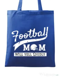 Sacosa din panza Football mom Albastru regal