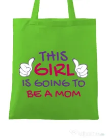 Sacosa din panza Future Mom Verde mar