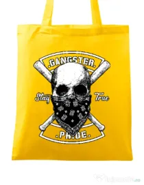 Sacosa din panza Gangster skull Galben