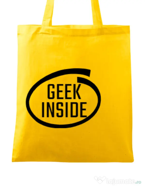 Sacosa din panza Geek inside Galben