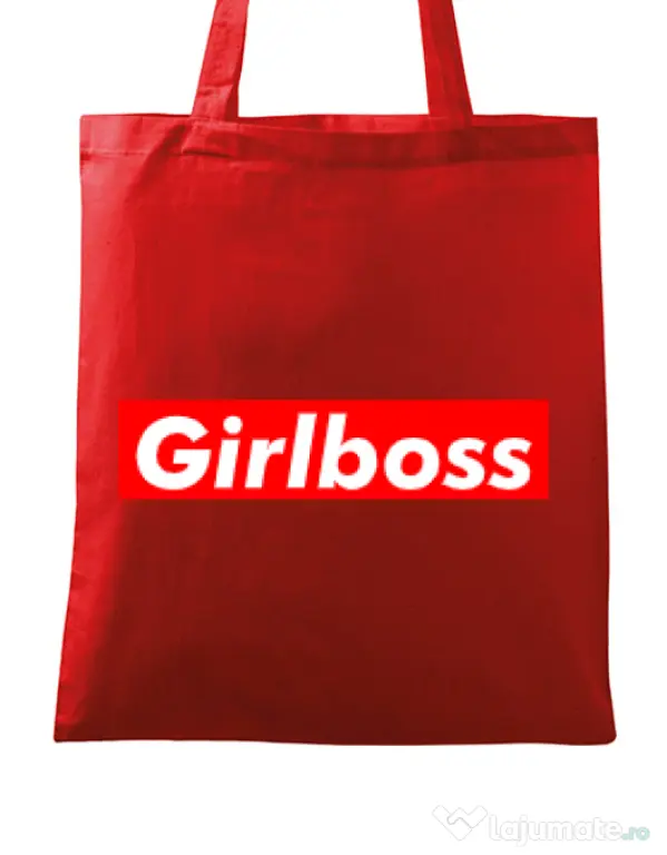Sacosa din panza Girlboss Rosu