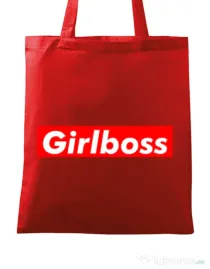 Sacosa din panza Girlboss Rosu