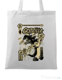 Sacosa din panza Godzilla Alb