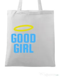 Sacosa din panza Good girl Alb