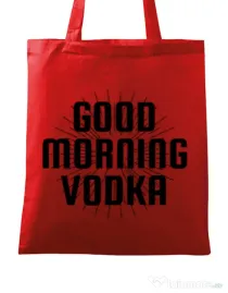 Sacosa din panza Good morning vodka Rosu