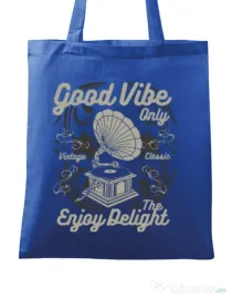 Sacosa din panza Good Vibe Only Albastru regal