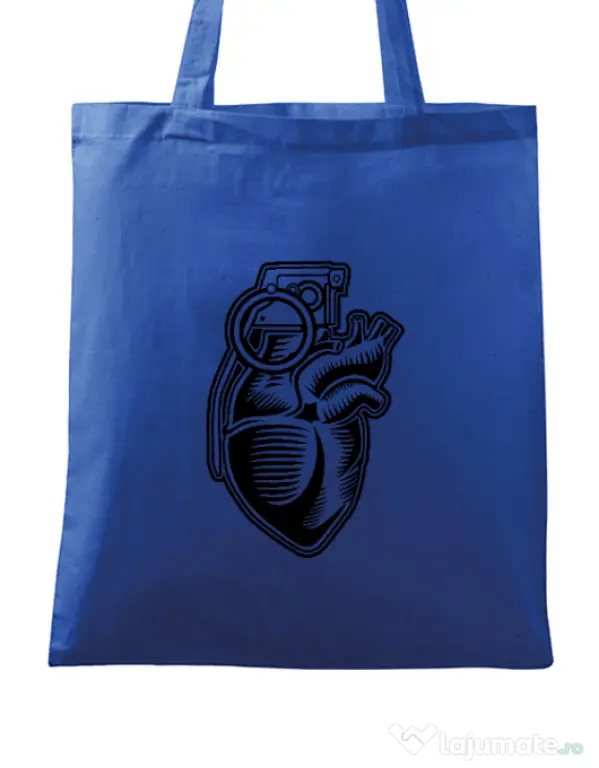 Sacosa din panza Grenade Heart Albastru regal