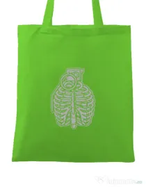 Sacosa din panza Grenade Ribcage Verde mar