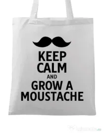 Sacosa din panza Grow a moustache Alb
