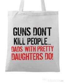 Sacosa din panza Guns dont kill Alb
