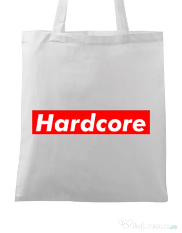Sacosa din panza Hardcore Alb
