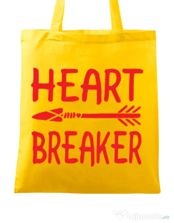 Sacosa din panza Heart breaker Galben