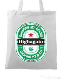 Sacosa din panza Highagain Alb